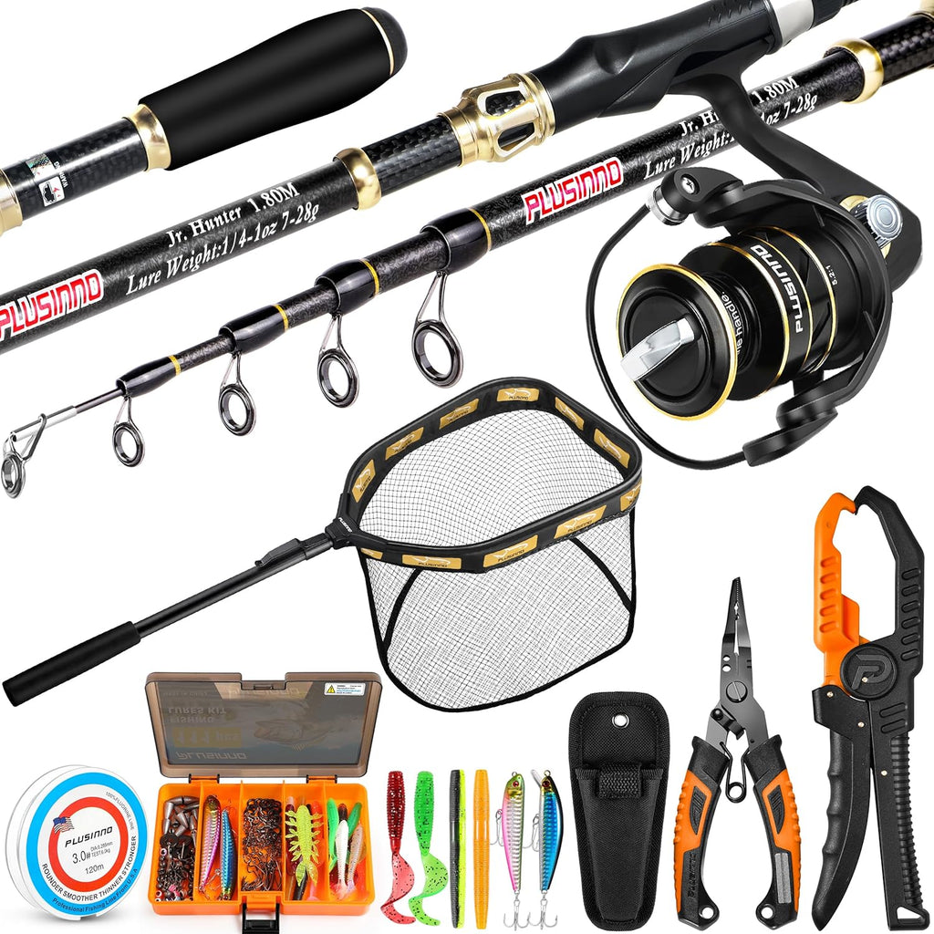 Fishing Gear,Full Fishing Pole Kit Include Fishing Rod and Reel Combo, Tackle Box with Fishing Lures, Fishing Accessories, Fishing Pliers,Fishing Gifts for Men with Fishing Tool Kit