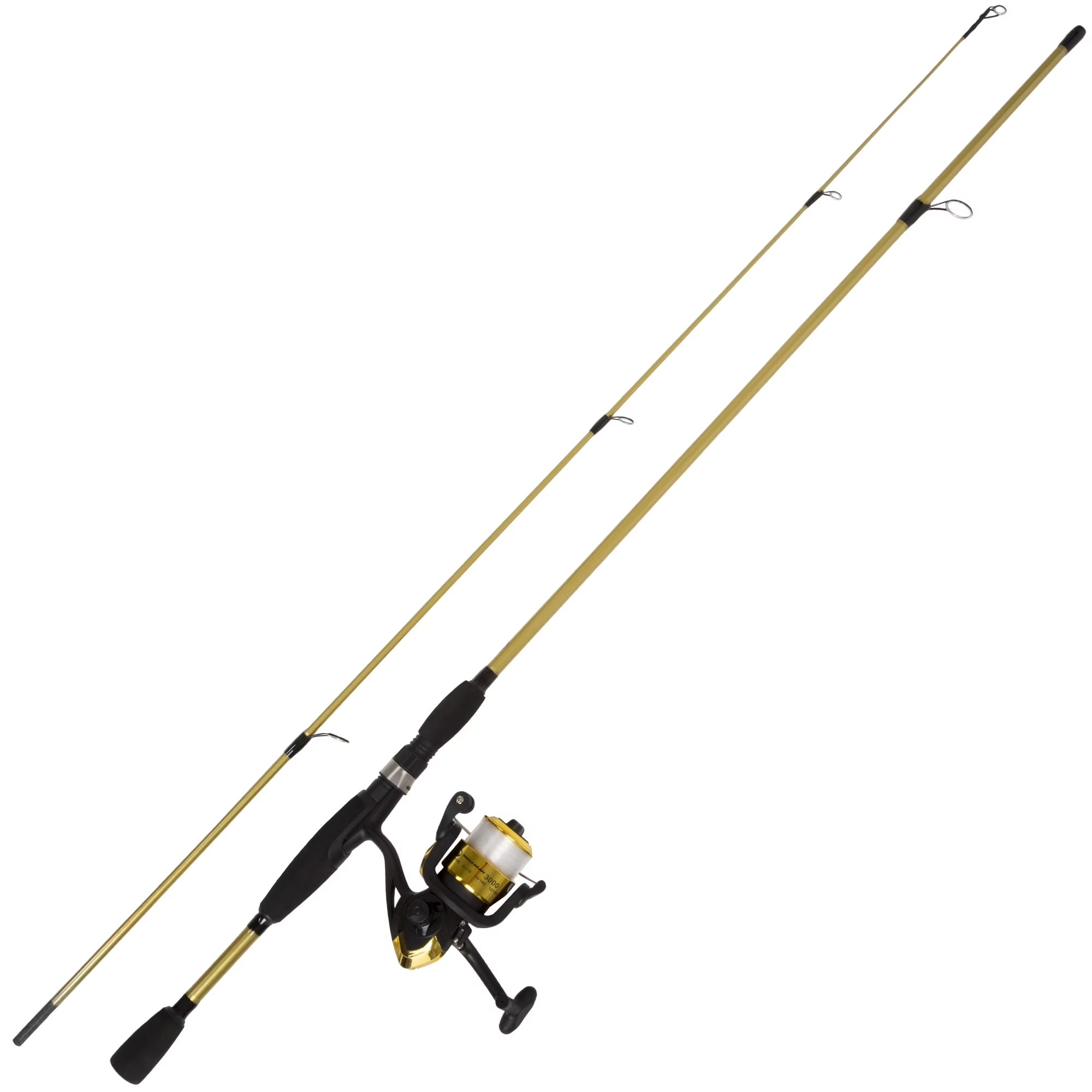 Fishing Rod and Reel Combo Spinning Reel Fishing Pole Fishing Gear for Bass and Trout Fishing Gold ? Lake Fishing Strike Series by