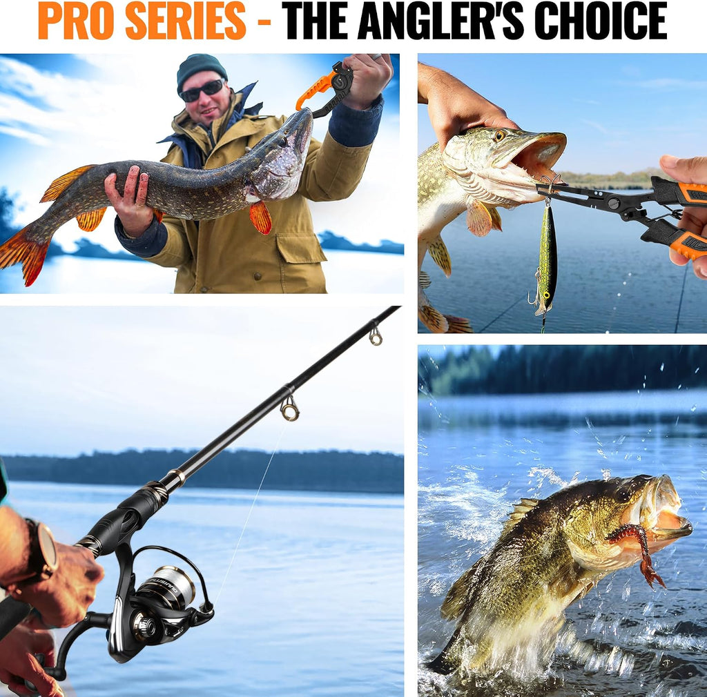 Fishing Gear,Full Fishing Pole Kit Include Fishing Rod and Reel Combo, Tackle Box with Fishing Lures, Fishing Accessories, Fishing Pliers,Fishing Gifts for Men with Fishing Tool Kit