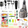 134 Pcs Fishing Tool Fishing Tackle Box Kit and Equipment for Adults Beginner Gift, Hook Remover, Pliers Kit, Backpack Tackle Container Lures, Lip Gripper, Weigh Scale