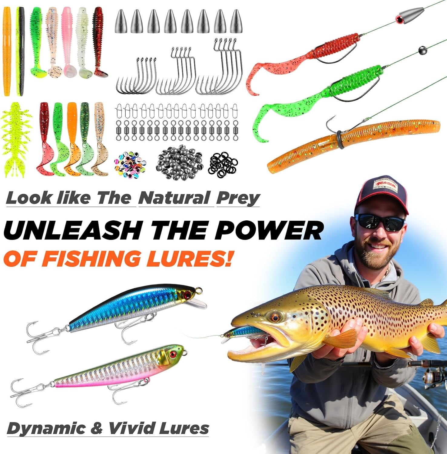 Fishing Backpack with Fishing Rod and Reel Combos Tackle Boxes, Waterproof Tackle Backpack for Gear with Rod Holder, Fish Gifts for Men with Tool Kit...