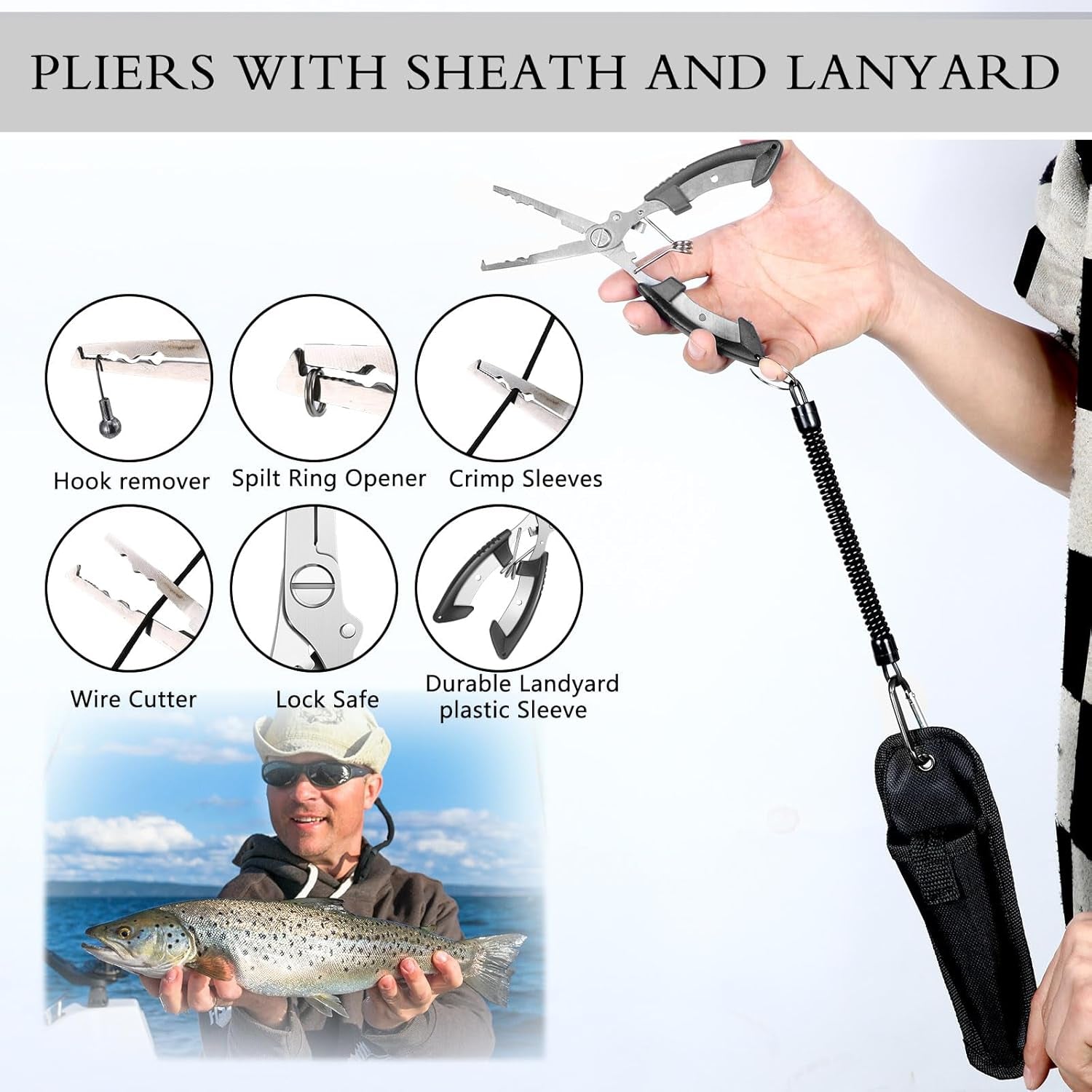 134 Pcs Fishing Tool Fishing Tackle Box Kit and Equipment for Adults Beginner Gift, Hook Remover, Pliers Kit, Backpack Tackle Container Lures, Lip Gripper, Weigh Scale