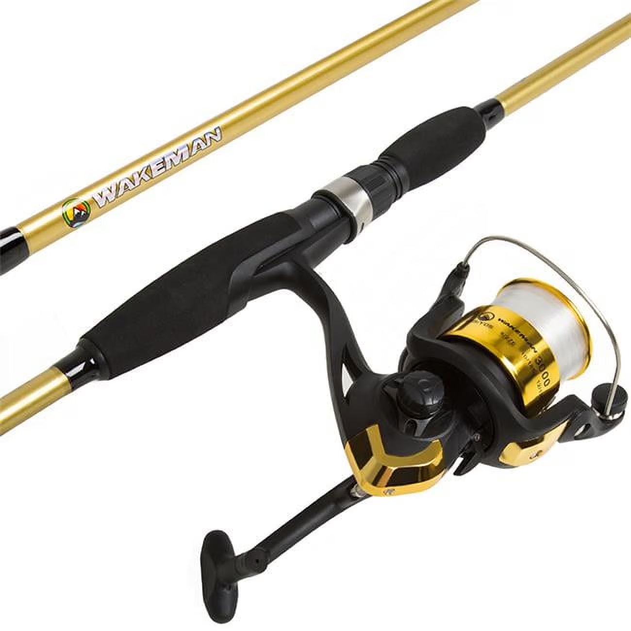 Fishing Rod and Reel Combo Spinning Reel Fishing Pole Fishing Gear for Bass and Trout Fishing Gold ? Lake Fishing Strike Series by