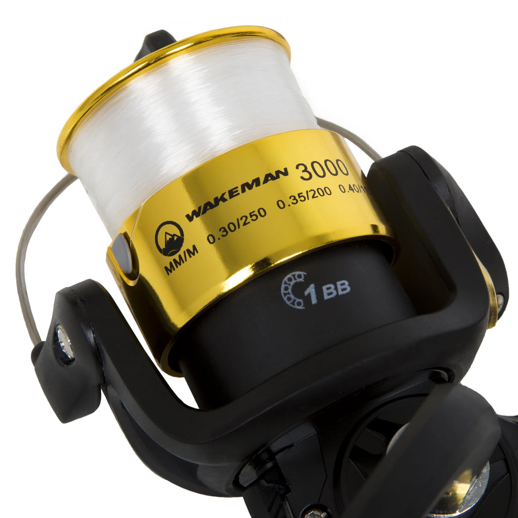 Fishing Rod and Reel Combo Spinning Reel Fishing Pole Fishing Gear for Bass and Trout Fishing Gold ? Lake Fishing Strike Series by