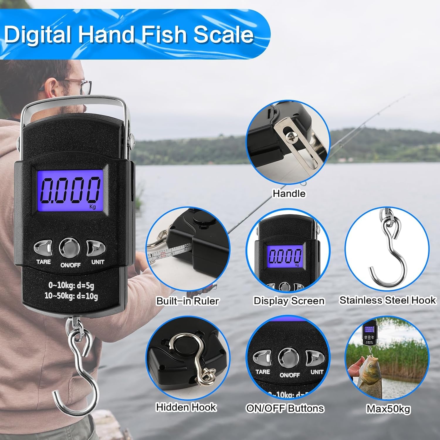 113Pcs Fishing Tool Kit, Fishing Bag, Fishing Pliers Hook Remover, Fish Lip Gripper, Fishing Lures Hook Tackle Box, Handheld Digital Scale, Ice Fly Fishing Gear Accessories Set Fishermen Gift