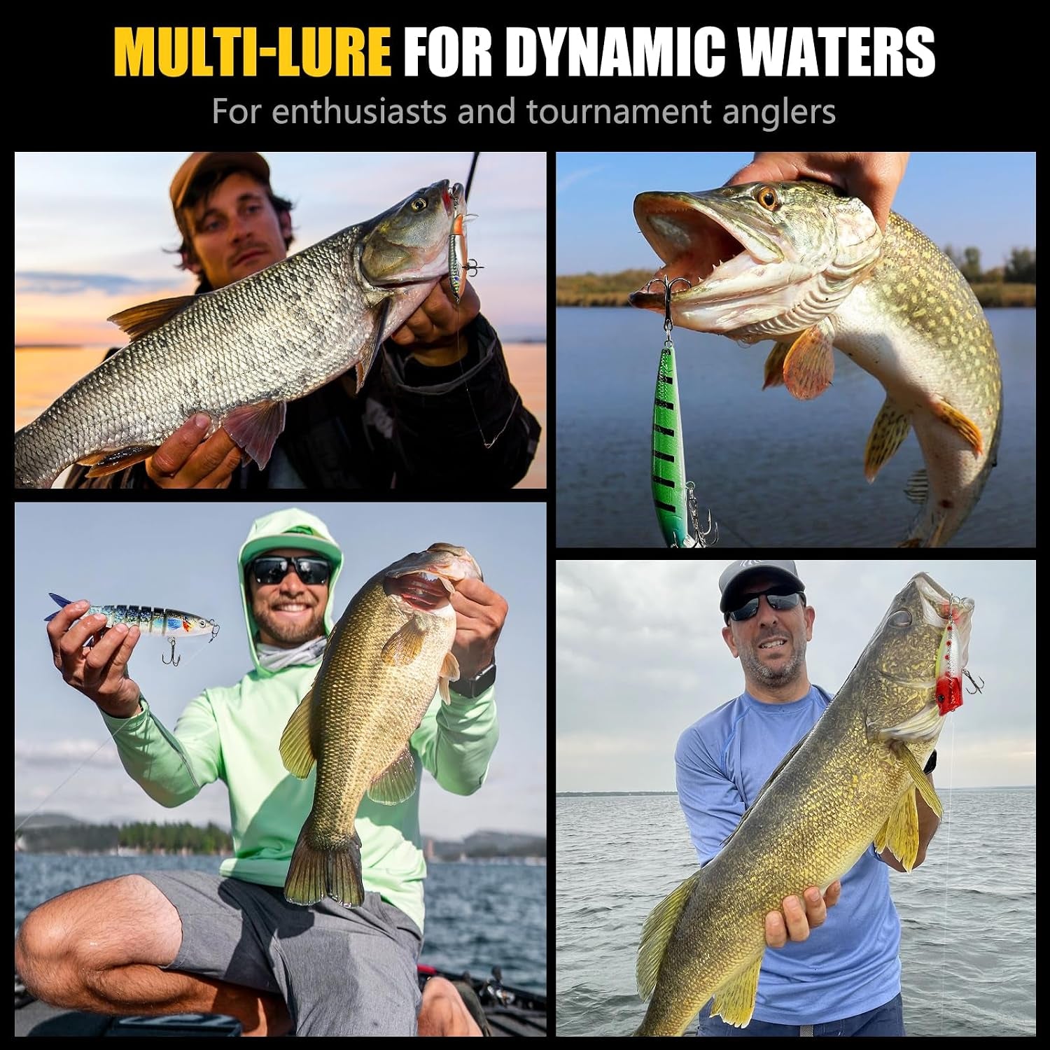 Fishing Lures Kit with Multi Jointed Swimbaits Surface Popper Crankbaits Pencil Minnow Frog, 28Pcs Topwater Trout Bass Fishing Tackle Fathers Day Fishing Gifts for Men Dad