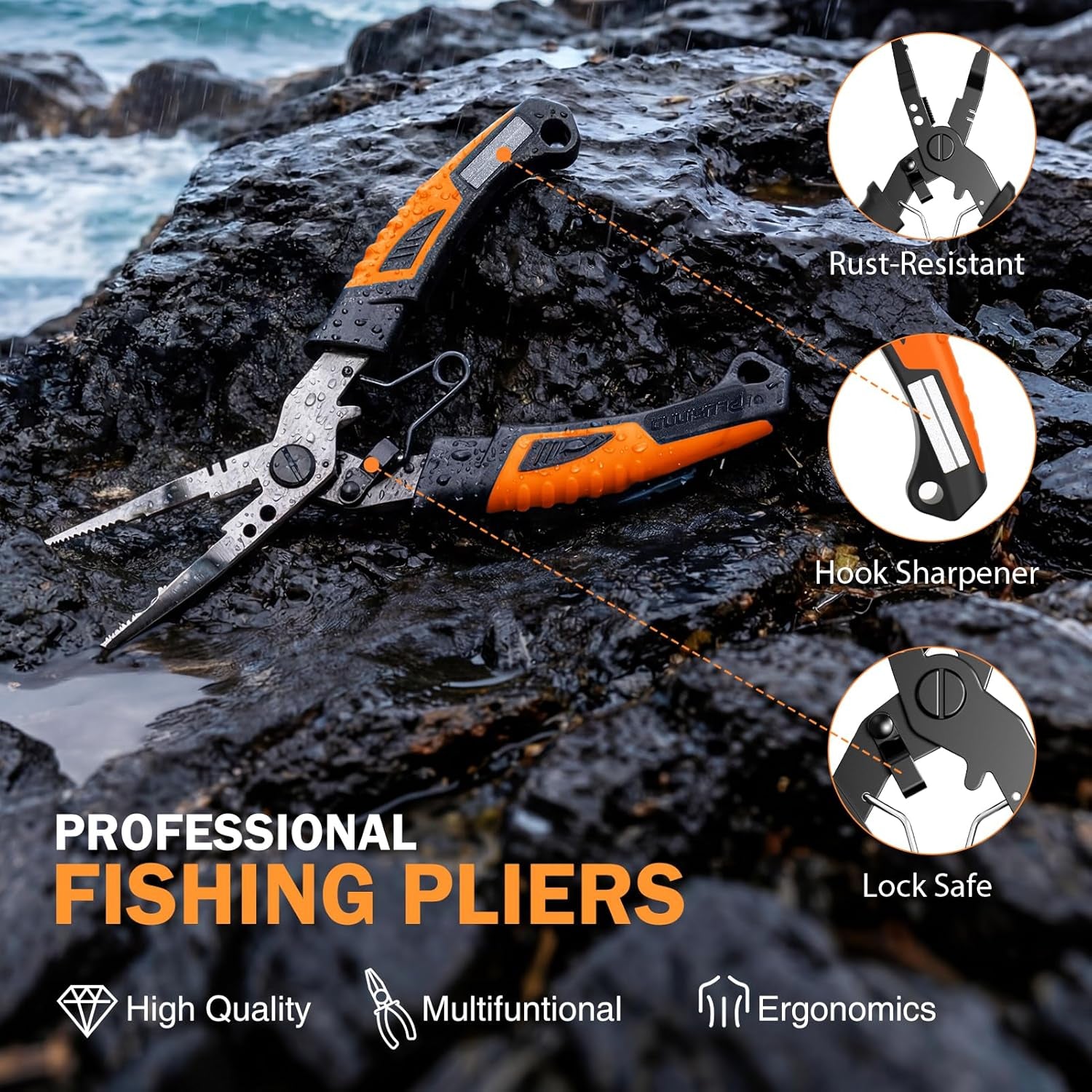 Fishing Gear, Fishing Backpack with Fishing Rod, Tackle Box, Waterproof Tackle Backpack with Rod Holders,Lures, Tools, Pliers & Accessories, Fish Gifts for Men