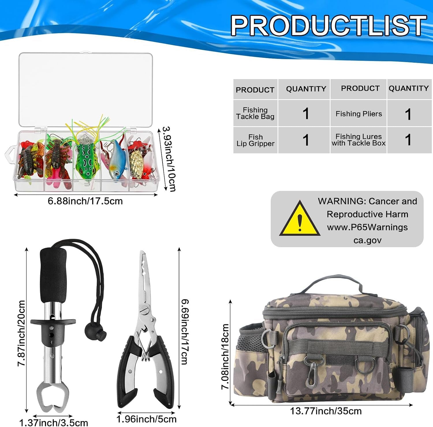 113Pcs Fishing Tool Kit, Fishing Bag, Fishing Pliers Hook Remover, Fish Lip Gripper, Fishing Lures Hook Tackle Box, Handheld Digital Scale, Ice Fly Fishing Gear Accessories Set Fishermen Gift